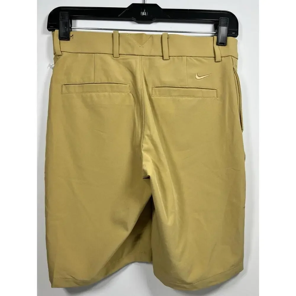 Nike Youth Sz Med Tan/Gold Golf Flex Performance Chinos Shorts NWT
